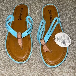 Women's Soel Selection Blue Thong Sandals, 8M